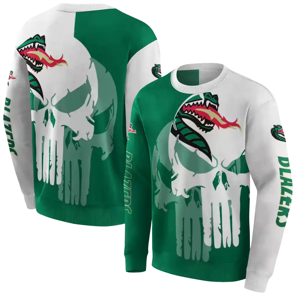 uab blazers graphic punisher green white hoodie premium grade uab blazers graphic punisher green white hoodie premium grade