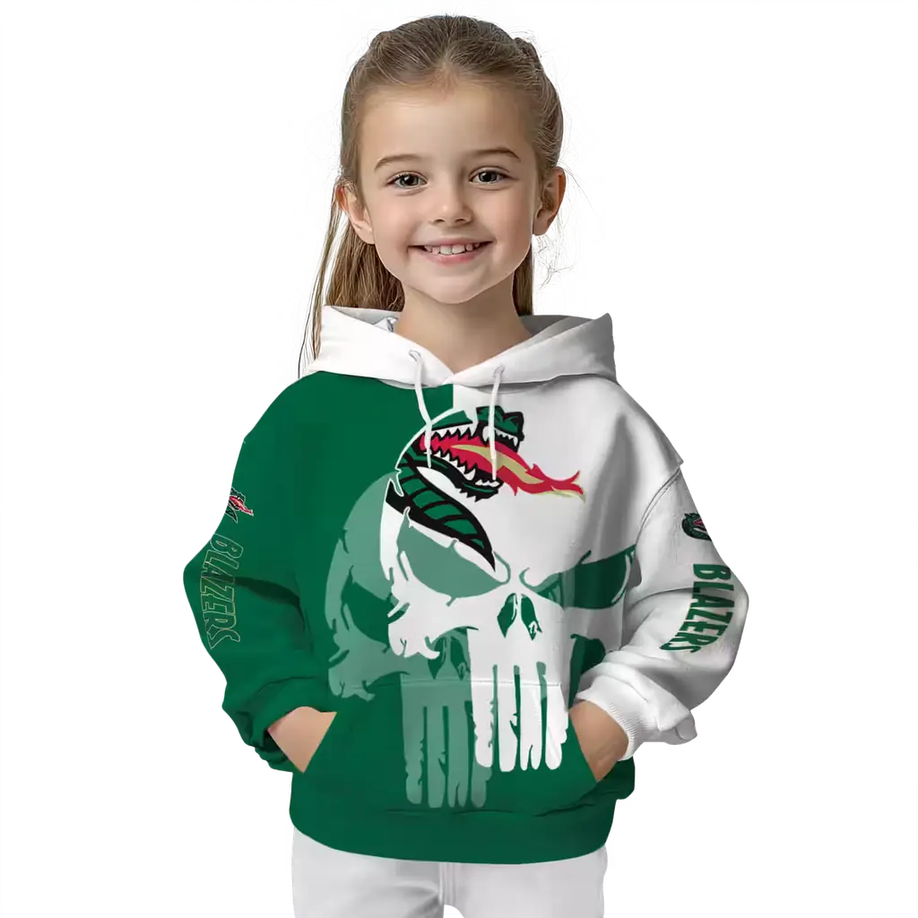 uab blazers graphic punisher green white hoodie top rated uab blazers graphic punisher green white hoodie top rated