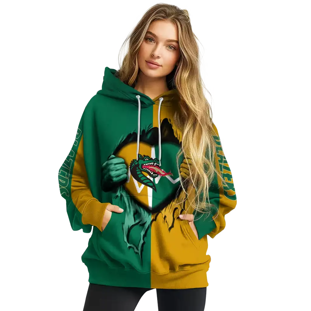 uab blazers heartbeat graphic green hoodie high quality uab blazers heartbeat graphic green hoodie high quality