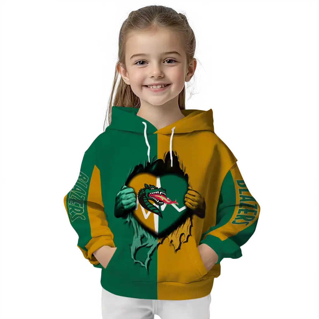 uab blazers heartbeat graphic green hoodie top rated uab blazers heartbeat graphic green hoodie top rated