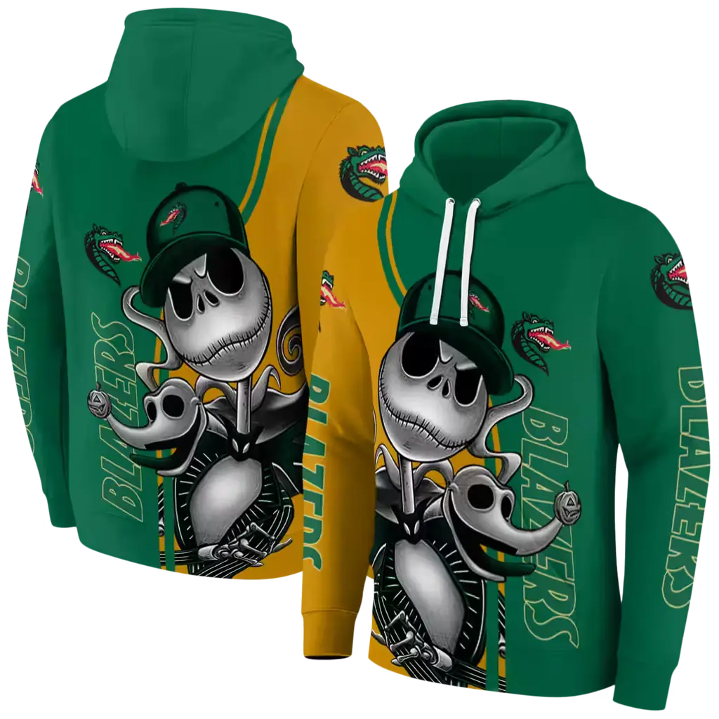 uab blazers jack skellington green hoodie fashion forward uab blazers jack skellington green hoodie fashion forward