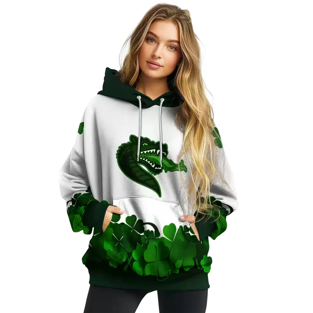 uab blazers lucky motif white green hoodie high quality uab blazers lucky motif white green hoodie high quality