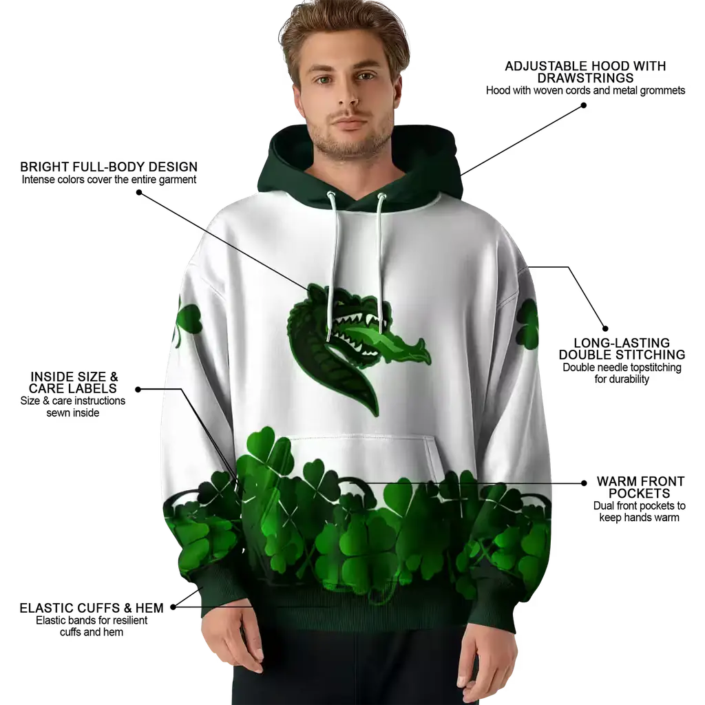 uab blazers lucky motif white green hoodie latest model uab blazers lucky motif white green hoodie latest model