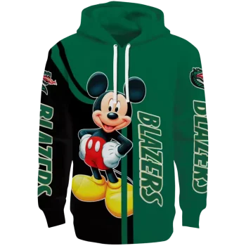 uab blazers mickey mouse green black hoodie best selling