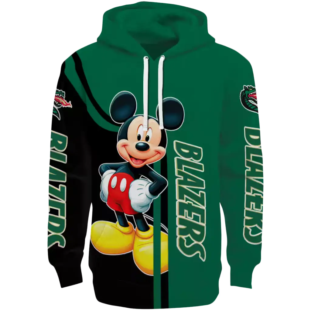 uab blazers mickey mouse green black hoodie best selling uab blazers mickey mouse green black hoodie best selling