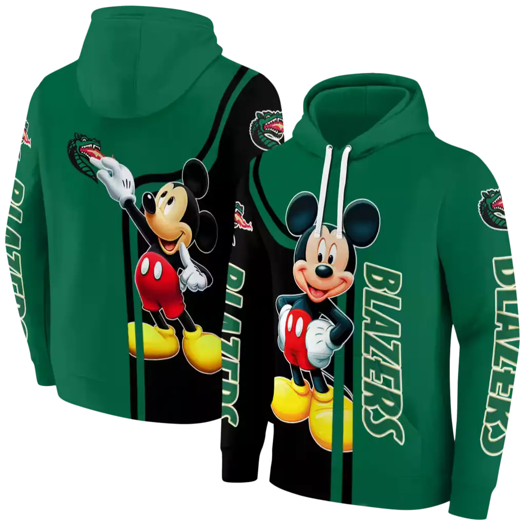 uab blazers mickey mouse green black hoodie fashion forward uab blazers mickey mouse green black hoodie fashion forward