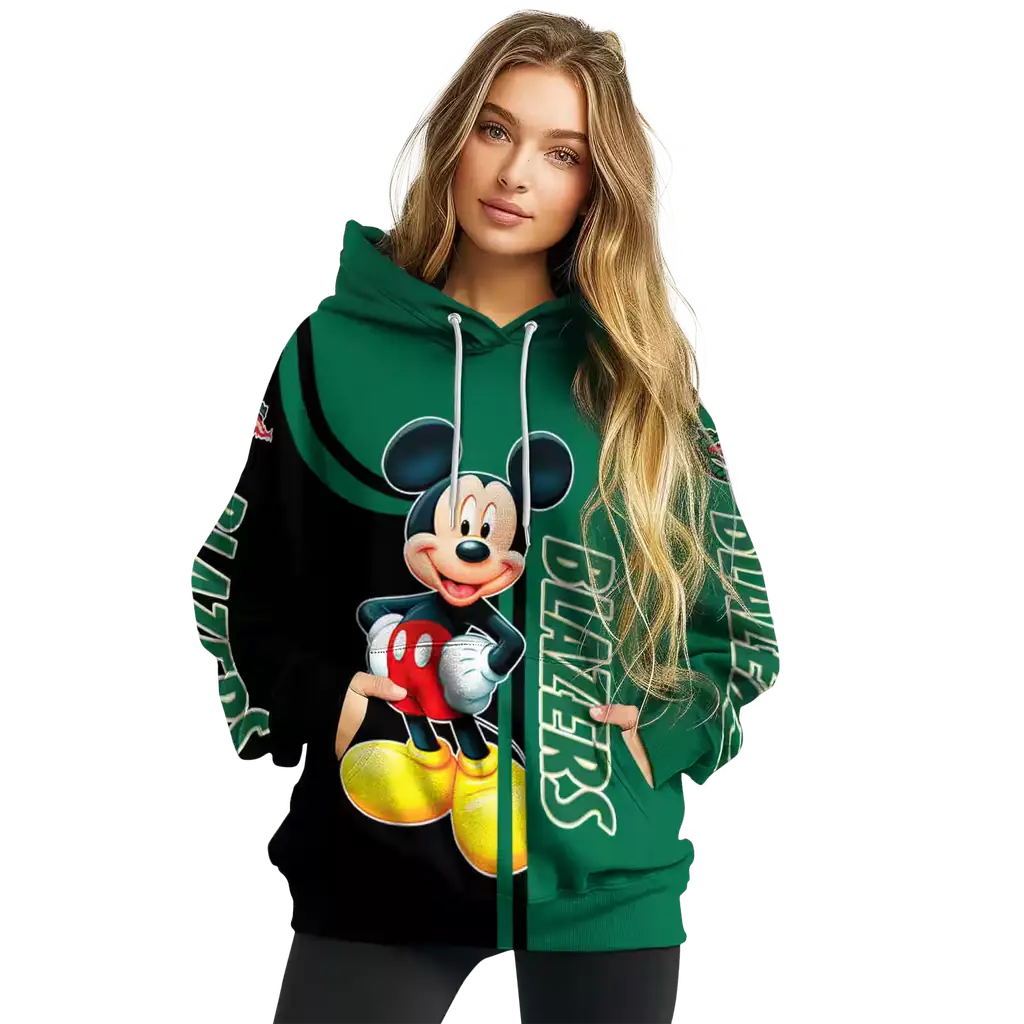 uab blazers mickey mouse green black hoodie high quality uab blazers mickey mouse green black hoodie high quality