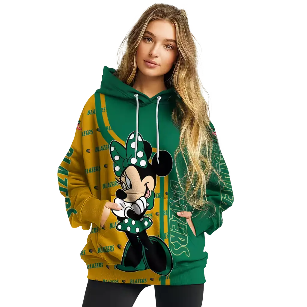 uab blazers minnie mouse green hoodie high quality uab blazers minnie mouse green hoodie high quality