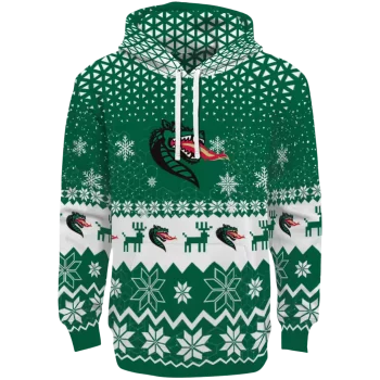 uab blazers reindeer motif green hoodie best selling