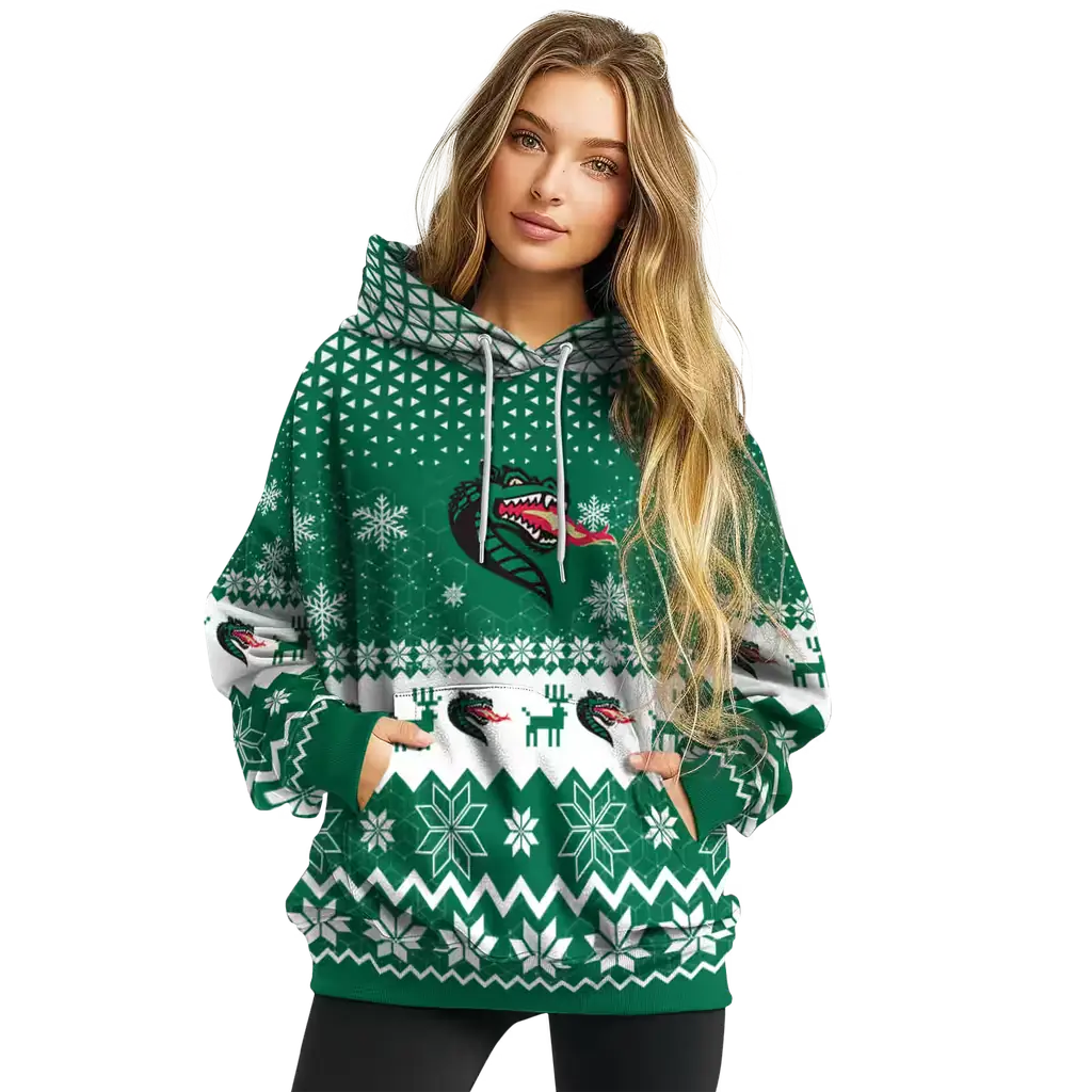 uab blazers reindeer motif green hoodie high quality uab blazers reindeer motif green hoodie high quality