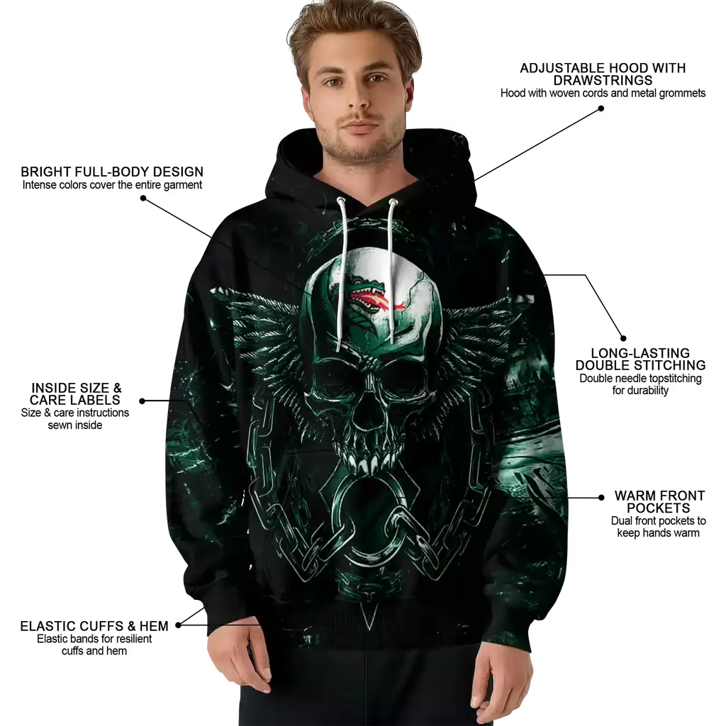 uab blazers skull artwork green black hoodie latest model uab blazers skull artwork green black hoodie latest model