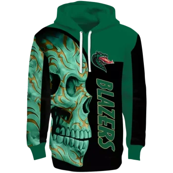 uab blazers skull motif green black hoodie best selling