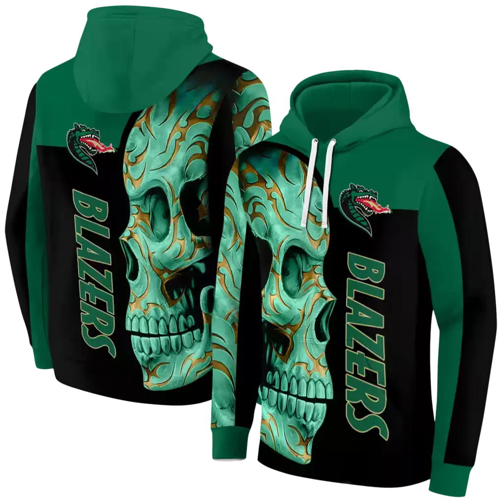 uab blazers skull motif green black hoodie fashion forward uab blazers skull motif green black hoodie fashion forward