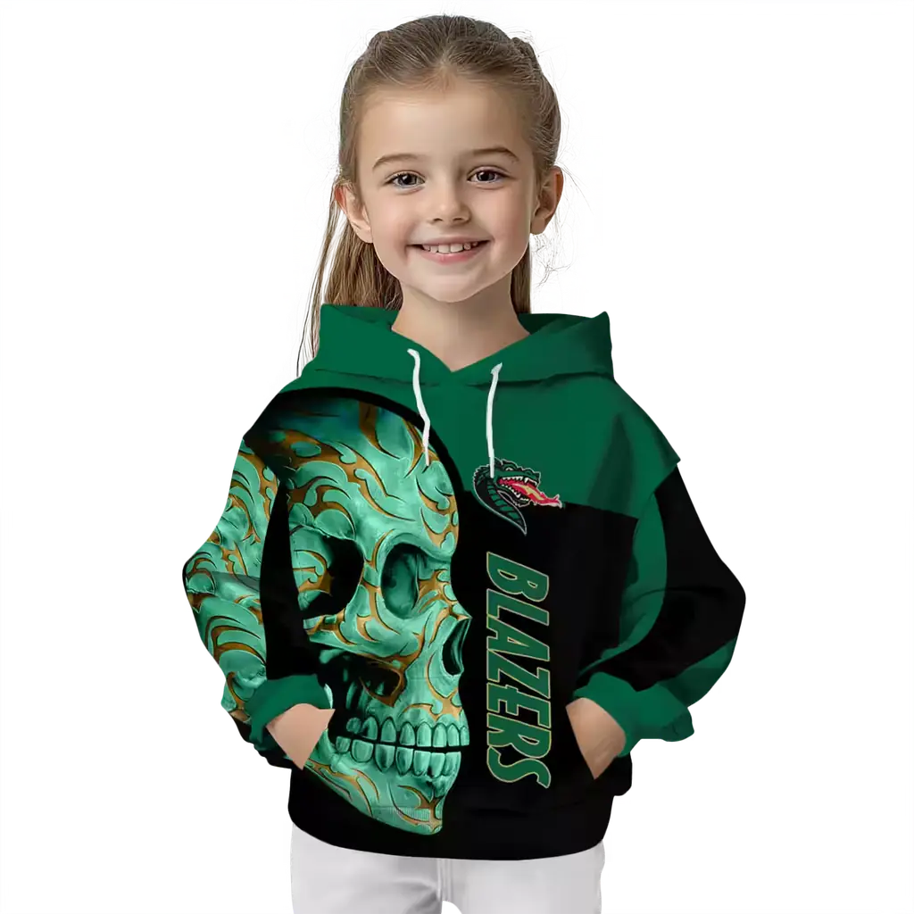 uab blazers skull motif green black hoodie top rated uab blazers skull motif green black hoodie top rated