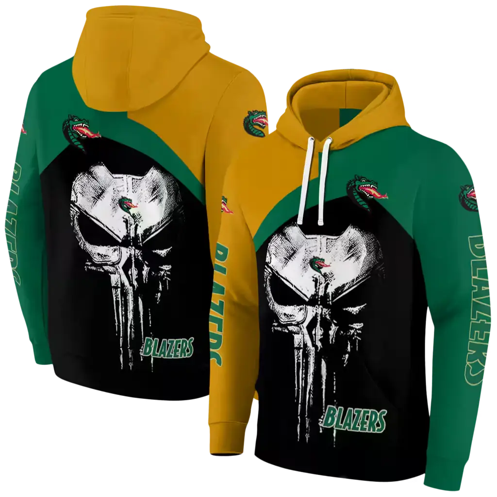 uab blazers skull punisher gold black hoodie fashion forward uab blazers skull punisher gold black hoodie fashion forward