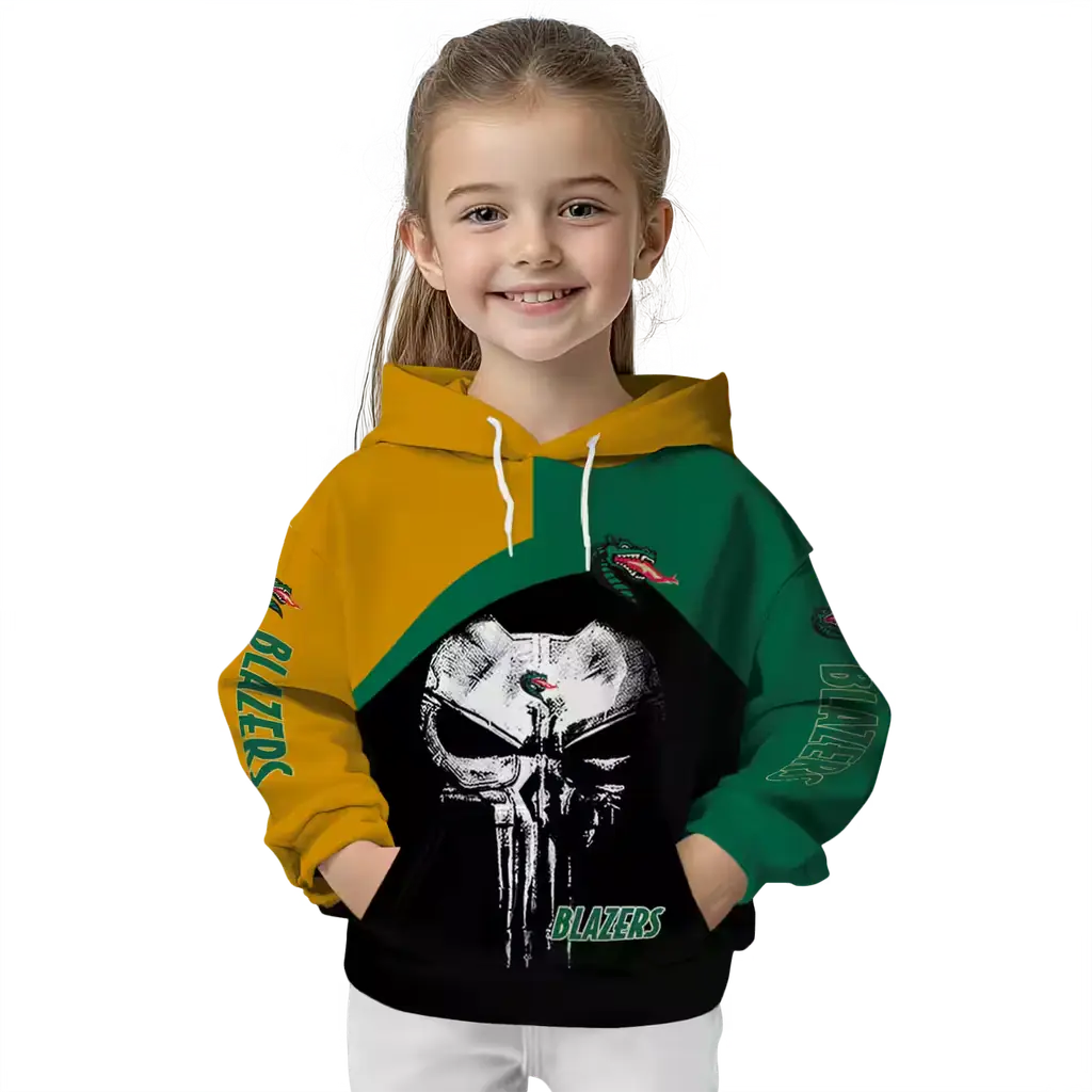 uab blazers skull punisher gold black hoodie top rated uab blazers skull punisher gold black hoodie top rated
