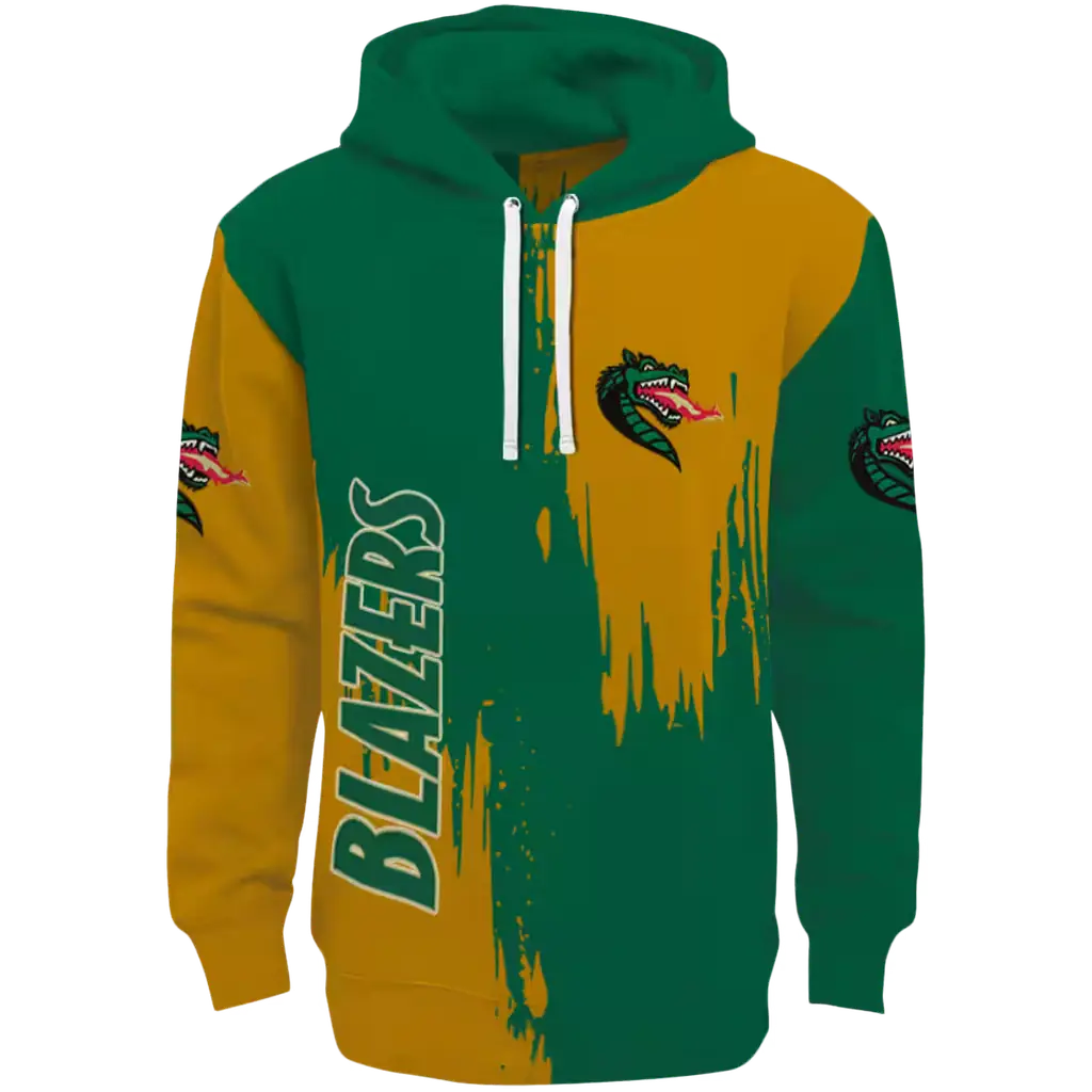 uab blazers splatter effect green hoodie best selling uab blazers splatter effect green hoodie best selling