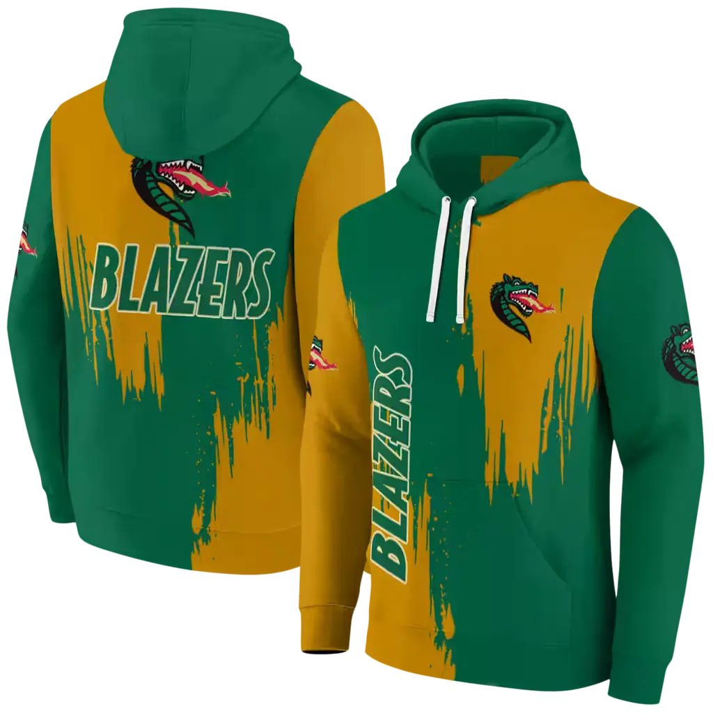 uab blazers splatter effect green hoodie fashion forward uab blazers splatter effect green hoodie fashion forward