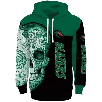 uab blazers sugar skull green black hoodie best selling