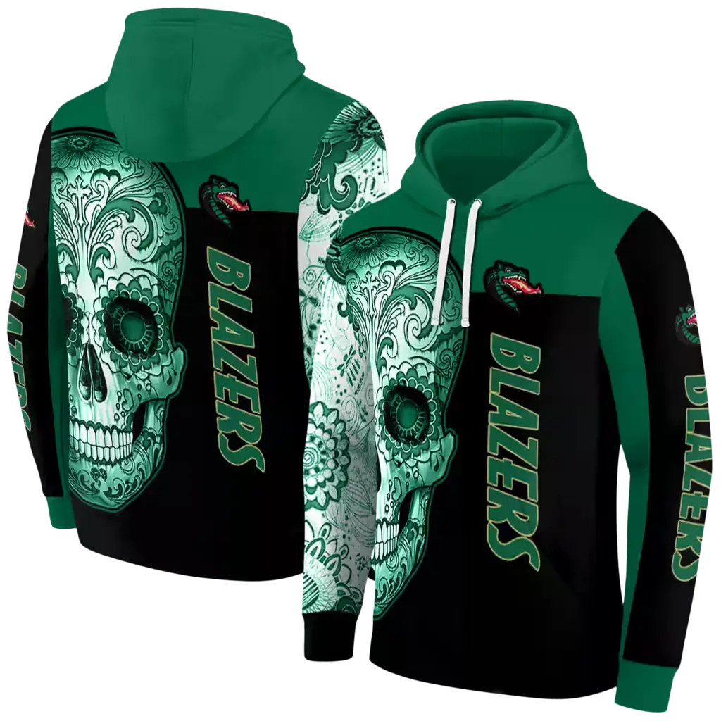 uab blazers sugar skull green black hoodie fashion forward uab blazers sugar skull green black hoodie fashion forward