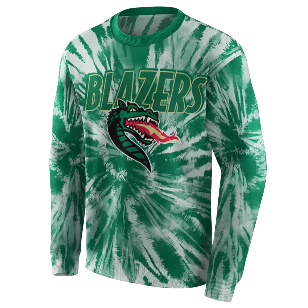 uab blazers tie dye pattern green hoodie new arrival uab blazers tie dye pattern green hoodie new arrival