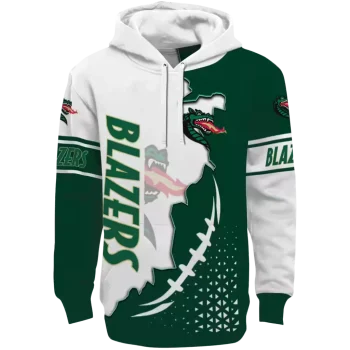 uab blazers triangular pattern green white hoodie best selling
