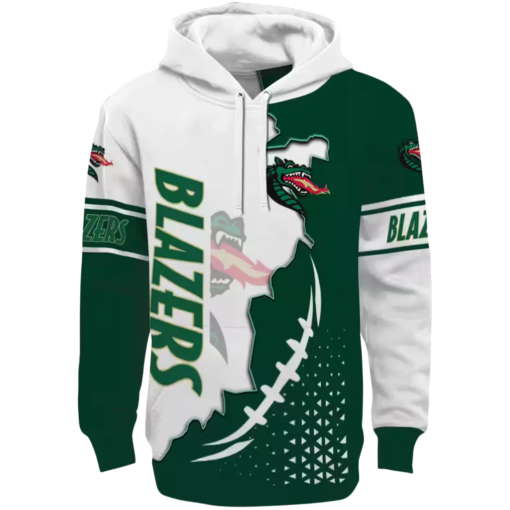 uab blazers triangular pattern green white hoodie best selling uab blazers triangular pattern green white hoodie best selling