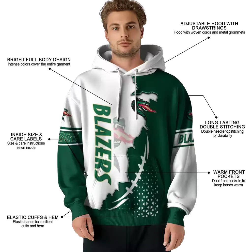 uab blazers triangular pattern green white hoodie latest model uab blazers triangular pattern green white hoodie latest model