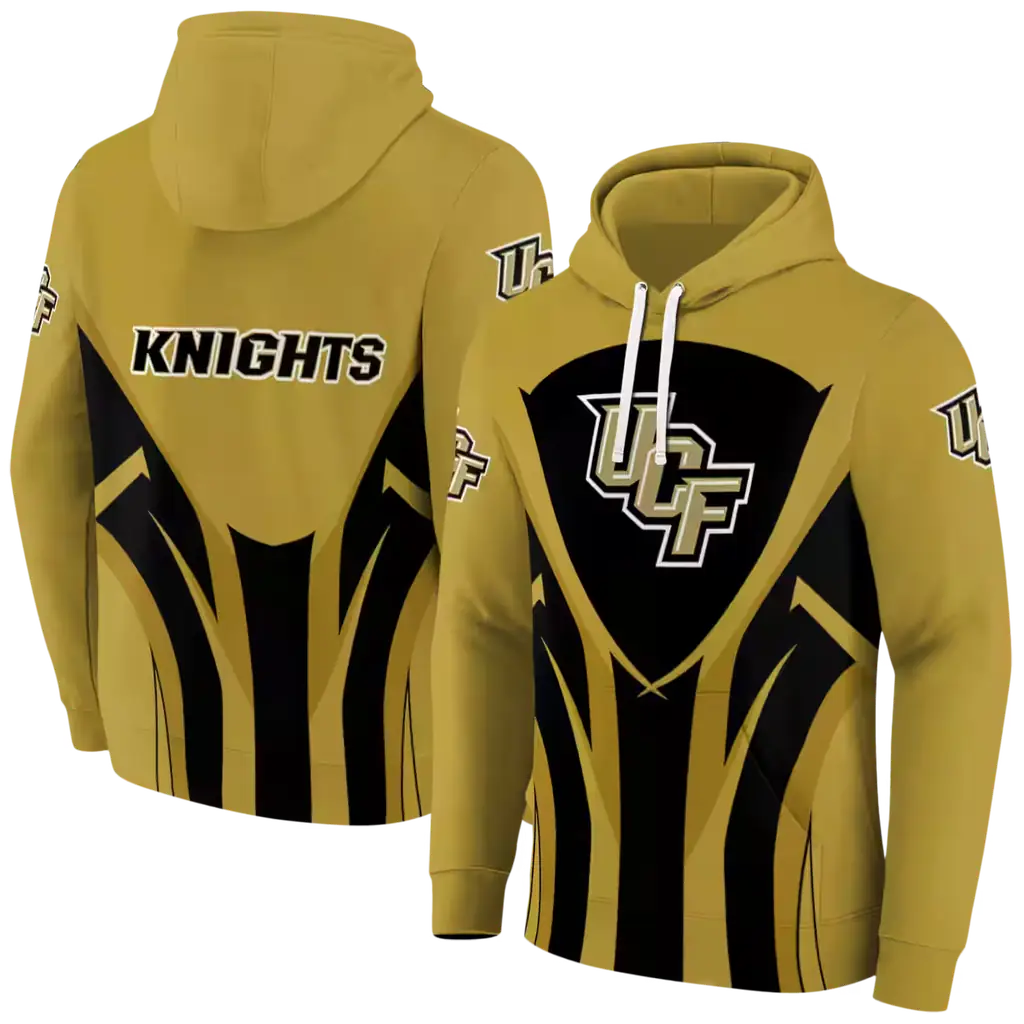 ucf knights concentric lines gold black hoodie fashion forward ucf knights concentric lines gold black hoodie fashion forward