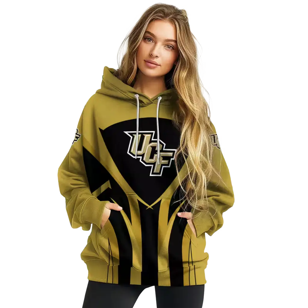 ucf knights concentric lines gold black hoodie high quality ucf knights concentric lines gold black hoodie high quality
