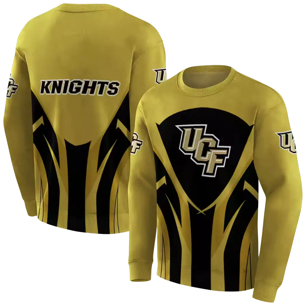 ucf knights concentric lines gold black hoodie premium grade ucf knights concentric lines gold black hoodie premium grade