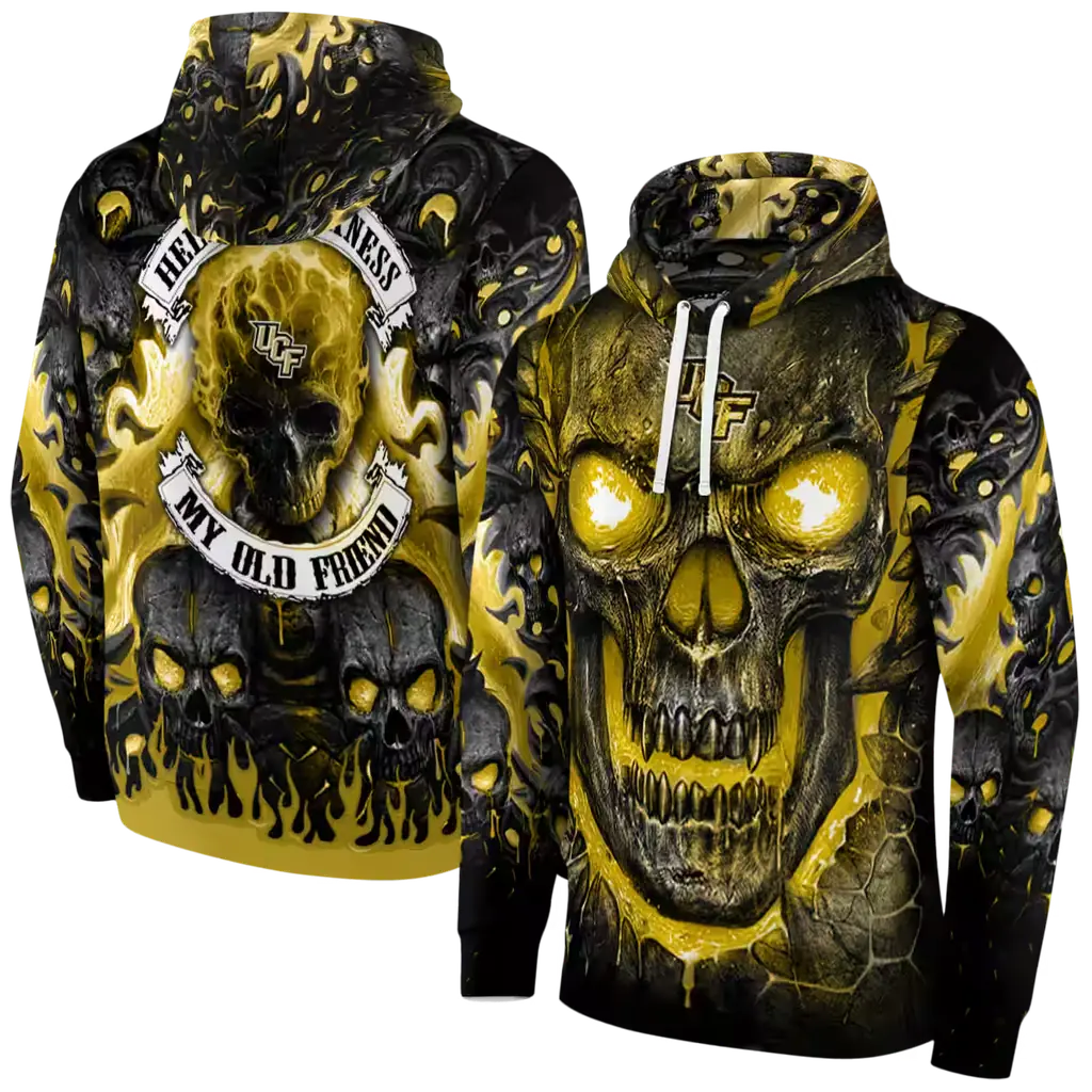 ucf knights demonic skull gold black hoodie fashion forward ucf knights demonic skull gold black hoodie fashion forward