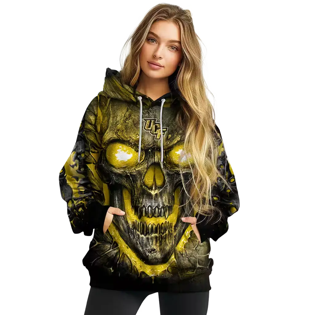 ucf knights demonic skull gold black hoodie high quality ucf knights demonic skull gold black hoodie high quality
