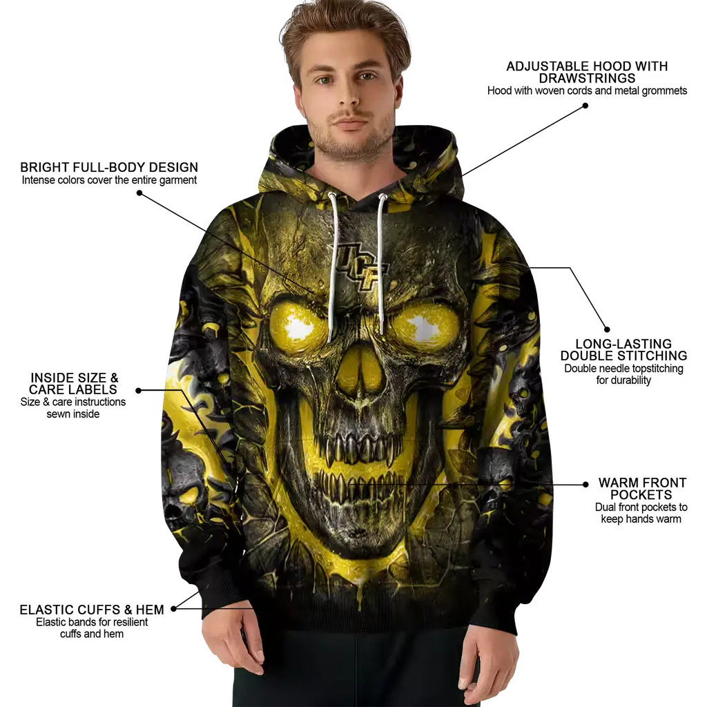 ucf knights demonic skull gold black hoodie latest model ucf knights demonic skull gold black hoodie latest model