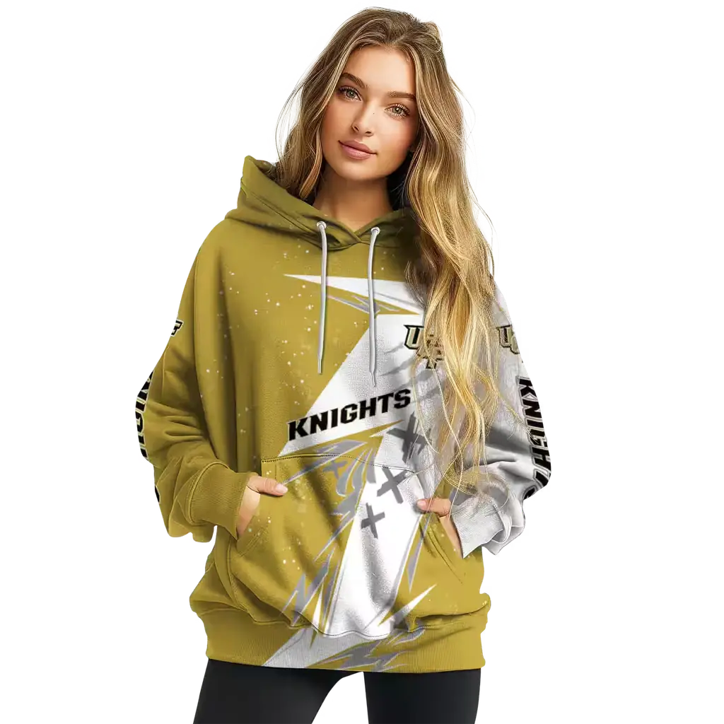 ucf knights dynamic slash gold white hoodie high quality ucf knights dynamic slash gold white hoodie high quality