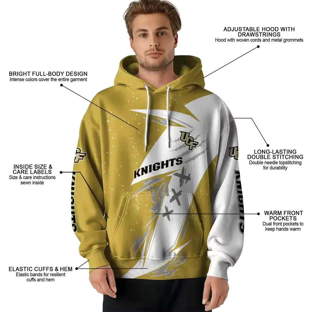 ucf knights dynamic slash gold white hoodie latest model ucf knights dynamic slash gold white hoodie latest model