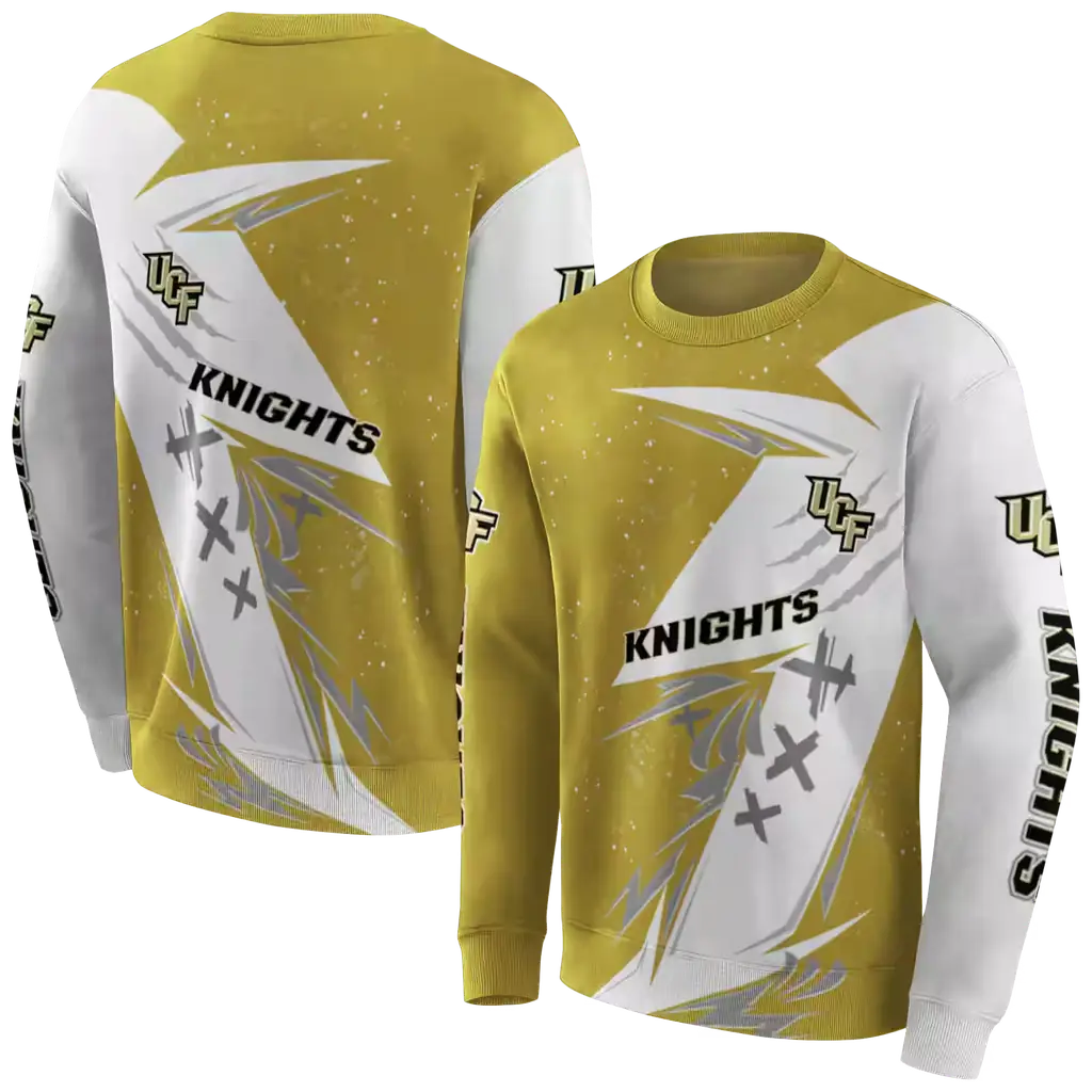 ucf knights dynamic slash gold white hoodie premium grade ucf knights dynamic slash gold white hoodie premium grade
