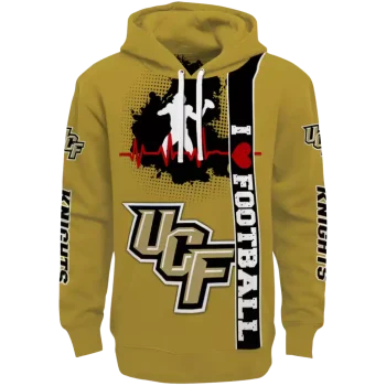 ucf knights football heartbeat gold hoodie best selling