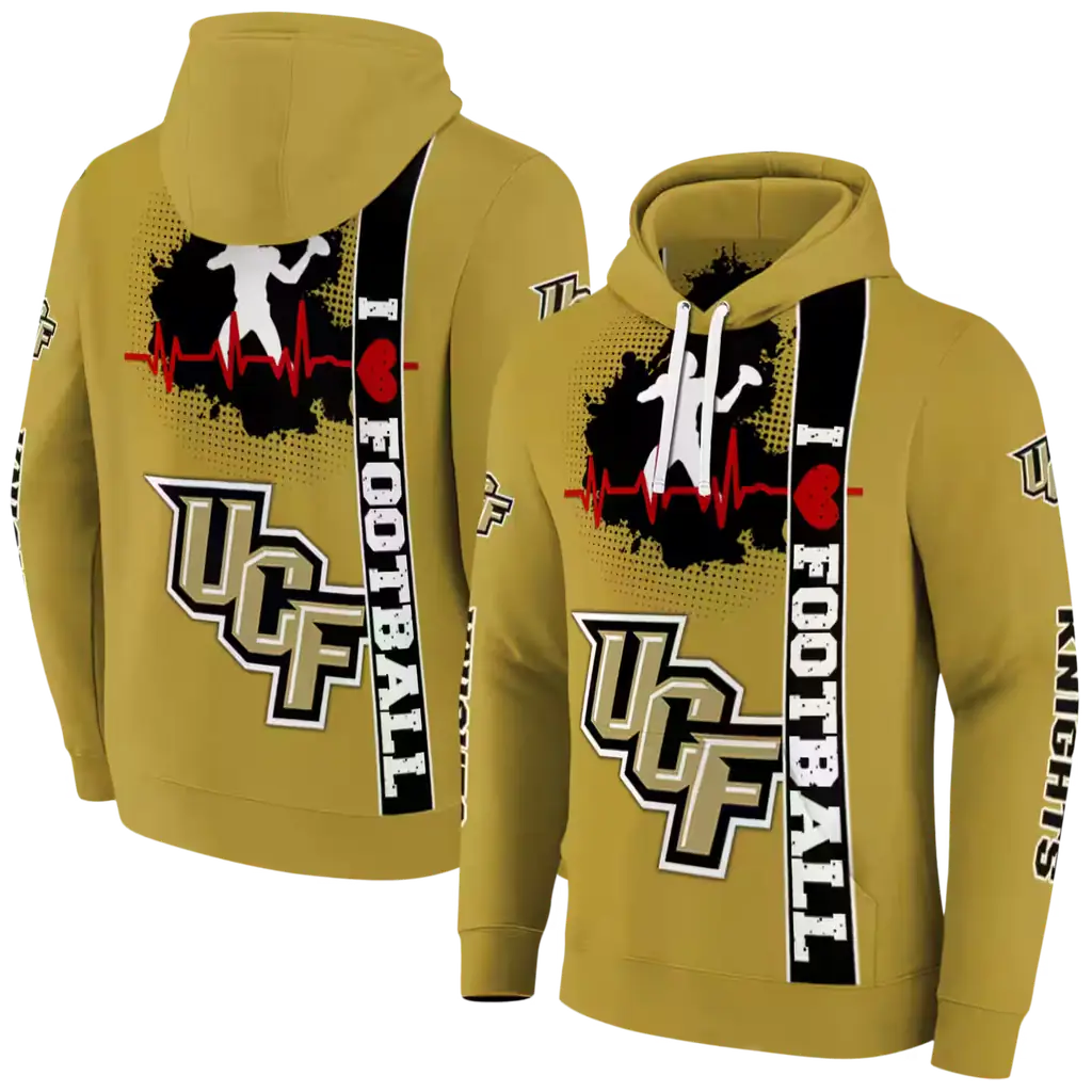 ucf knights football heartbeat gold hoodie fashion forward ucf knights football heartbeat gold hoodie fashion forward