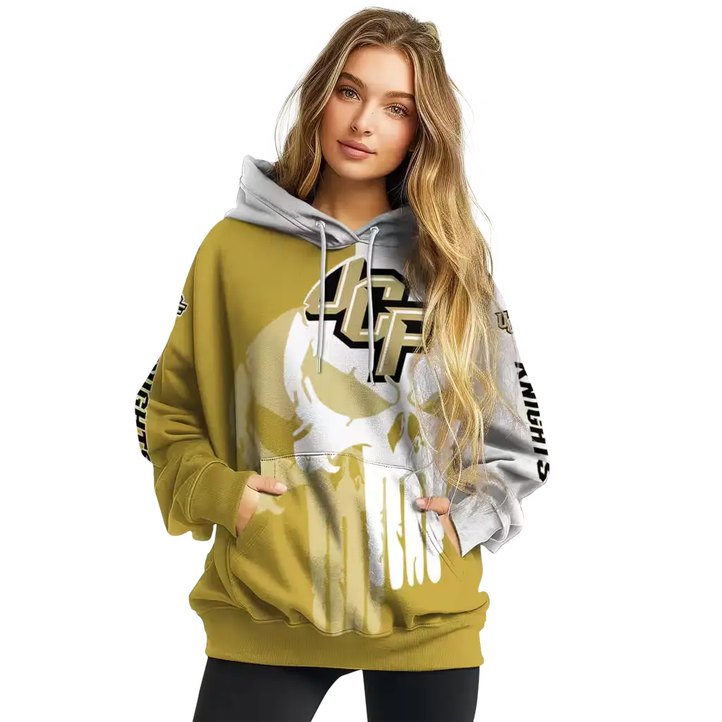 ucf knights graphic punisher gold white hoodie high quality ucf knights graphic punisher gold white hoodie high quality