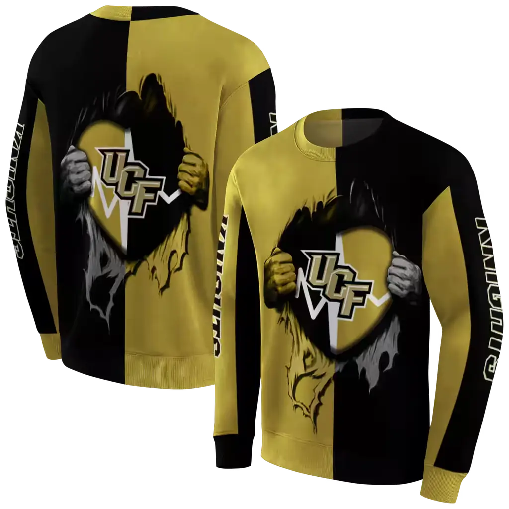 ucf knights heartbeat graphic gold hoodie premium grade ucf knights heartbeat graphic gold hoodie premium grade