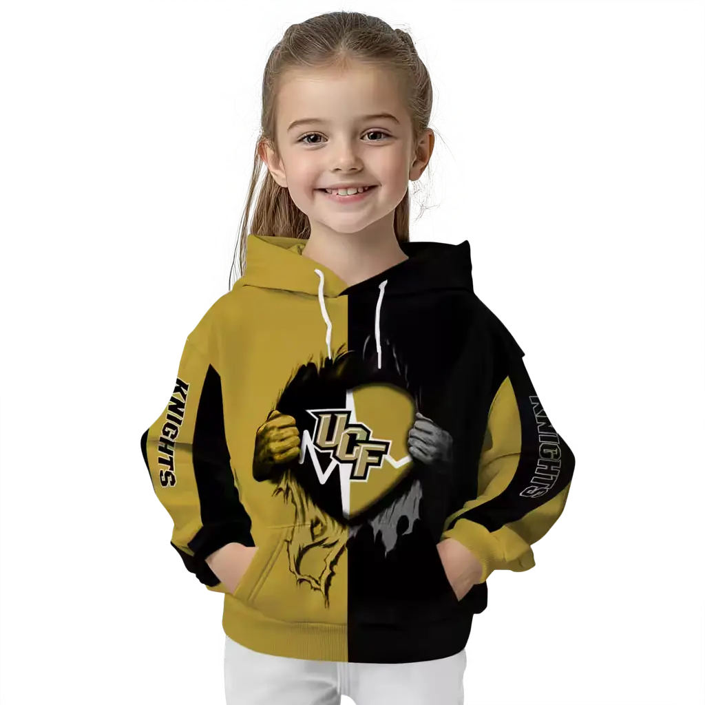 ucf knights heartbeat graphic gold hoodie top rated ucf knights heartbeat graphic gold hoodie top rated