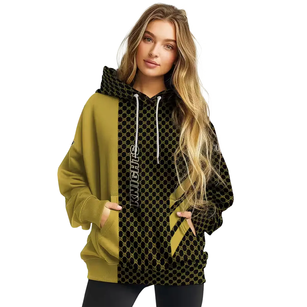 ucf knights monogram pattern gold hoodie high quality ucf knights monogram pattern gold hoodie high quality