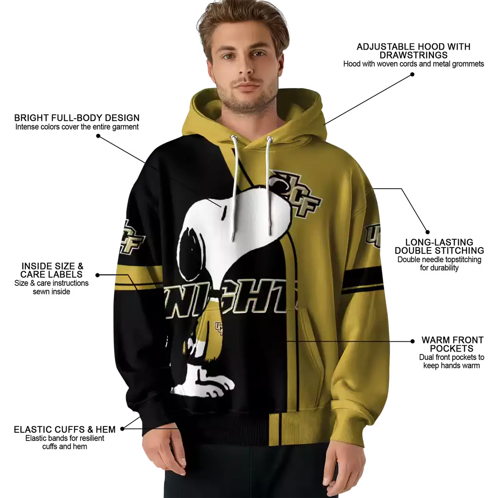ucf knights playful snoopy gold hoodie latest model ucf knights playful snoopy gold hoodie latest model