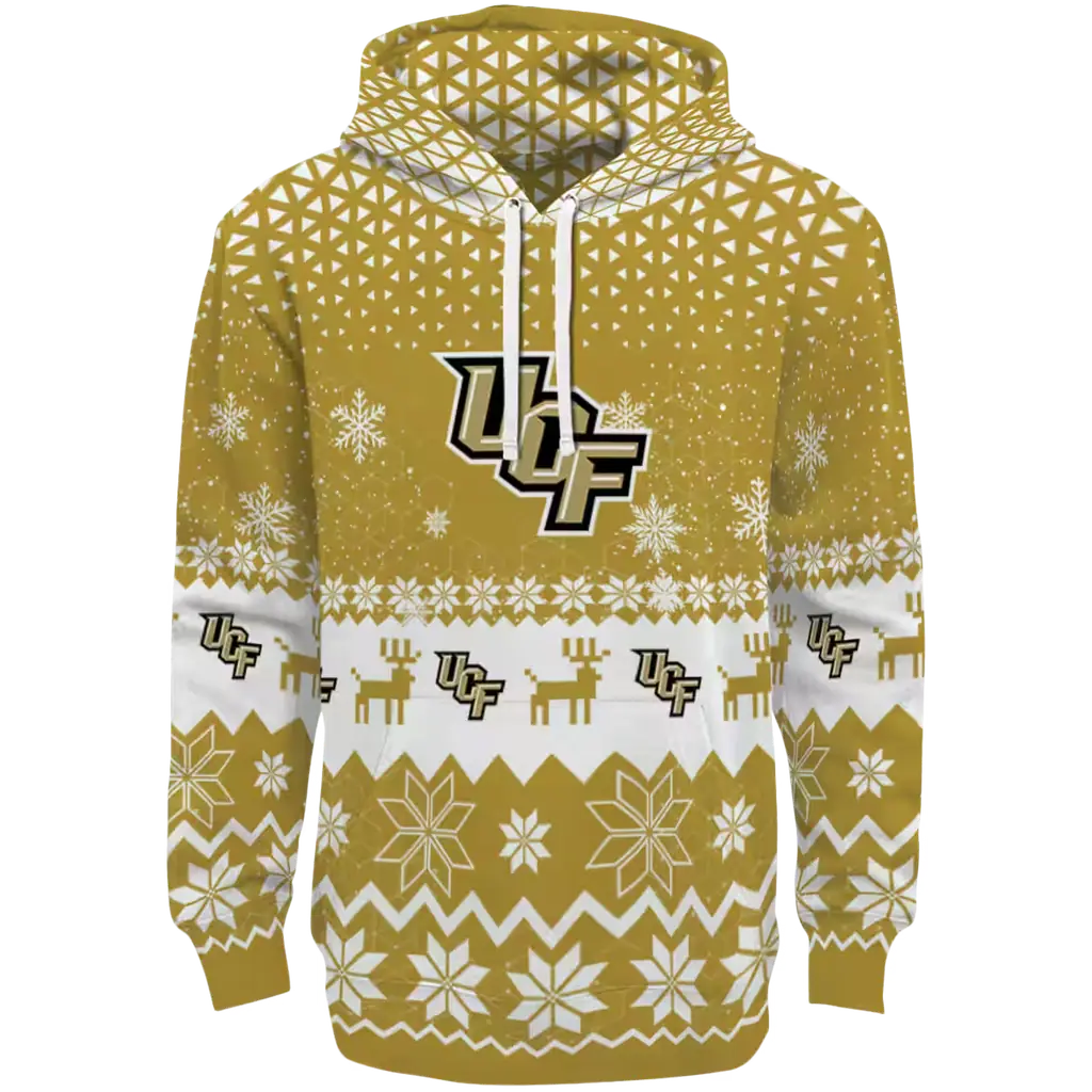 ucf knights reindeer motif gold hoodie best selling ucf knights reindeer motif gold hoodie best selling