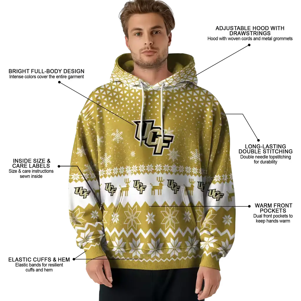 ucf knights reindeer motif gold hoodie latest model ucf knights reindeer motif gold hoodie latest model
