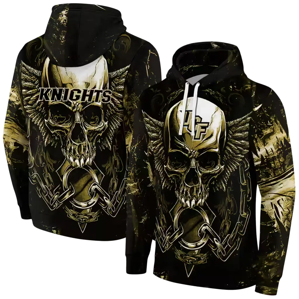 ucf knights skull artwork gold black hoodie fashion forward ucf knights skull artwork gold black hoodie fashion forward