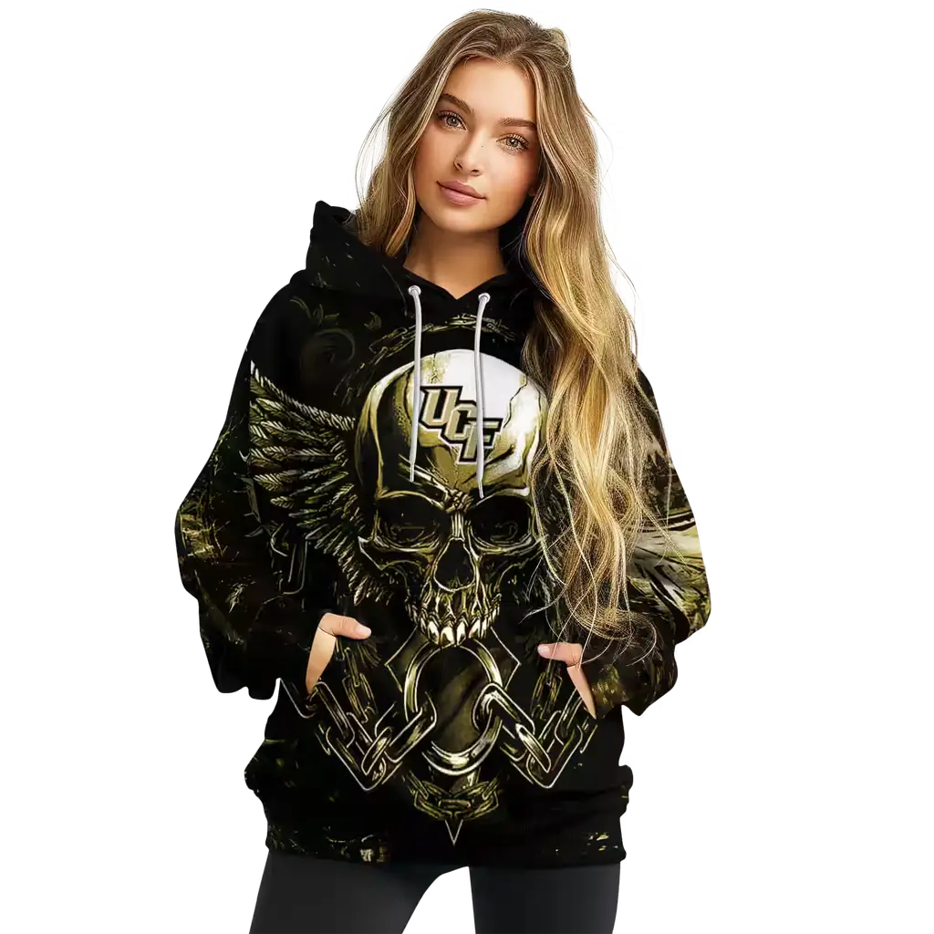 ucf knights skull artwork gold black hoodie high quality ucf knights skull artwork gold black hoodie high quality