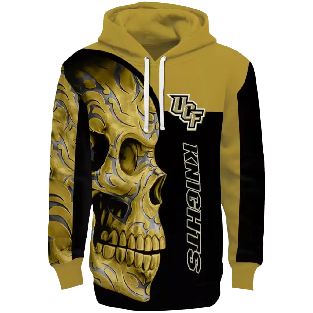 ucf knights skull motif gold black hoodie best selling ucf knights skull motif gold black hoodie best selling