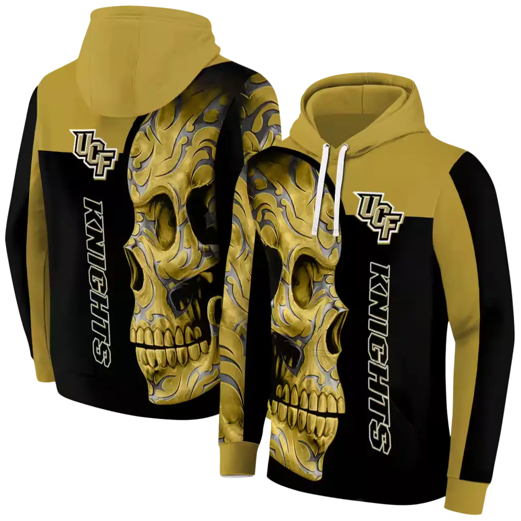 ucf knights skull motif gold black hoodie fashion forward ucf knights skull motif gold black hoodie fashion forward